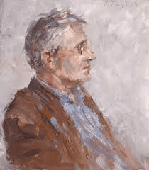 Geschilderd portret van Paul Meeuws